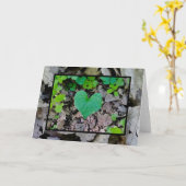 ハートの葉(中は白紙) カード (黄色い花)