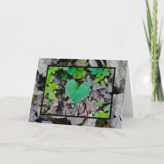 ハートの葉(中は白紙) カード