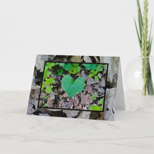 ハートの葉(中は白紙) カード (正面)