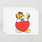 ハートの虎 ポストカード (正面/裏面)