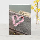 ハートの虫 カード (黄色い花)