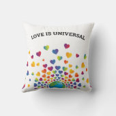 ハートの虹のデザイン クッション (裏面)