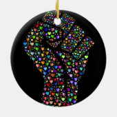 ハートの虹の握りこぶし セラミックオーナメント (裏面)