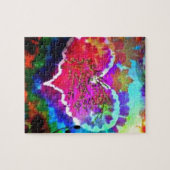 ハートの虹の絞り染めのギフトのコレクションのヒッピー ジグソーパズル (横)