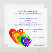 ハートの虹 招待状 (正面/裏面)