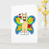 ハートの蝶 カード (黄色い花)