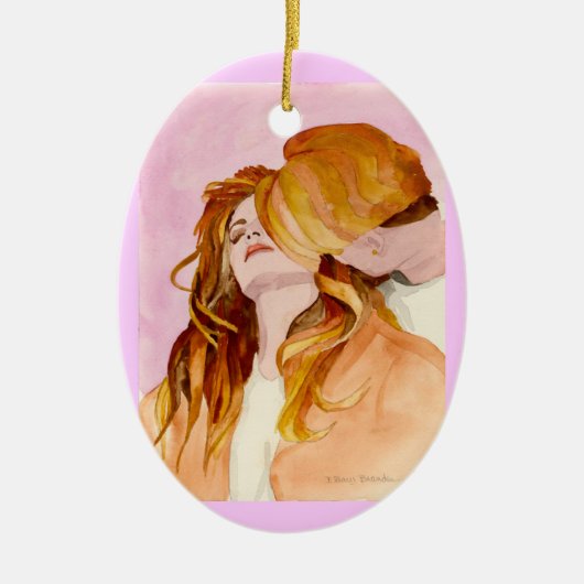 ハートの表現 セラミックオーナメント (正面)