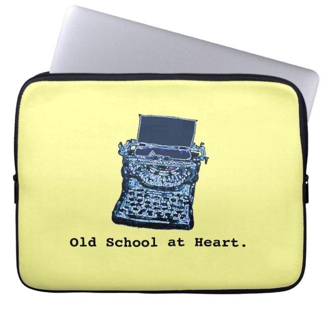 ハートの袖の古い学校 ラップトップスリーブ (正面)