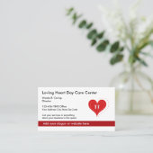 ハートの記号のデイケア中心および家族サービス 名刺 (スタンド正面)