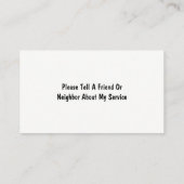 ハートの記号のデイケア中心および家族サービス 名刺 (裏面)