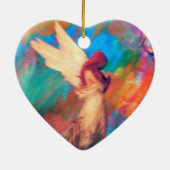 ハートの記念品のオーナメントの天使 セラミックオーナメント (裏面)