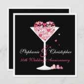 ハートの記念日パーティー招待状 招待状 (正面/裏面)