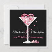 ハートの記念日パーティー招待状 招待状 (正面)