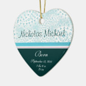 ハートの誕生の発表の記念品 セラミックオーナメント (左)