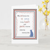 ハートの誕生日の2743匹の猫の歌 カード (黄色い花)