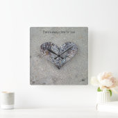 ハートの貝の時計を開けて下さい スクエア壁時計 (ホーム)