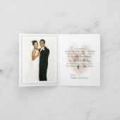 ハートの貝殻ビーチウェディング写真感謝カード サンキューカード (内部)