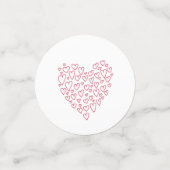 ハートの赤いハート紙吹雪 コンフェッティ (スモール正面)