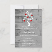 ハートの赤い木の結婚前お披露目招待状 招待状 (正面)