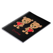 ハートの赤ちゃんクマのノート ノートブック (左側)