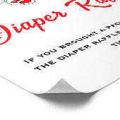 ハートの赤ちゃんシャワーおむつくじ看板 ポスター (角)