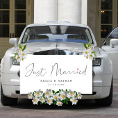 ハートの車と手札で書いた結婚たった今結婚しました 横断幕