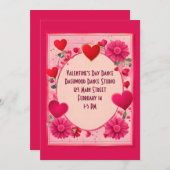 ハートの輪バレンタインデーダンス 招待状 (正面/裏面)