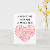 ハートの迷路 - バレンタインデーのカード カード (黄色い花)