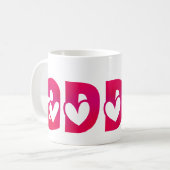 ハートの追加 コーヒーマグカップ (正面左)