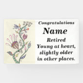 ハートの退職パーティーの若者 横断幕 (横)