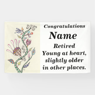 ハートの退職パーティーの若者 横断幕