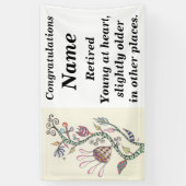 ハートの退職パーティーの若者 横断幕 (縦)