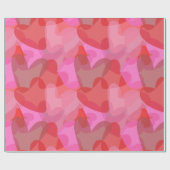 ハートの透明形状パターン ラッピングペーパー (フラット)