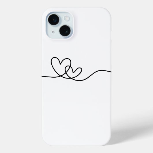 ハートの連続線画のスマホケース Case-Mate iPhoneケース (裏面)