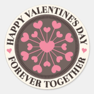ハートの配列Forever Together Valentine ID1086 ラウンドシール