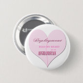 ハートの配置のアフガニスタンピンクのボタン 缶バッジ (正面&裏面)