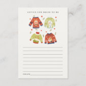 ハートの醜いセーターアドバイスの花嫁ブライダルシャワー エンクロージャーカード (正面)