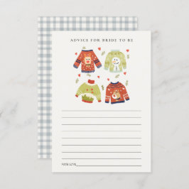 ハートの醜いセーターアドバイスの花嫁ブライダルシャワー エンクロージャーカード