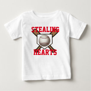 ハートの野球のティーの窃盗 ベビーTシャツ