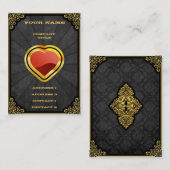 ハートの金ゴールドのエース 名刺 (正面/裏面)