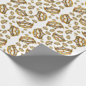 ハートの金ゴールドの女王はティアラの包装紙を戴冠させます ラッピングペーパー (角)