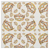 ハートの金ゴールドの王冠およびティアラの生地の女王 ファブリック (見本)