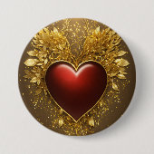 ハートの金ゴールドボタン» 缶バッジ (正面)