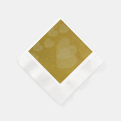 ハートの金ゴールド紙ナプキンス 縁ありカクテルナプキン (角)
