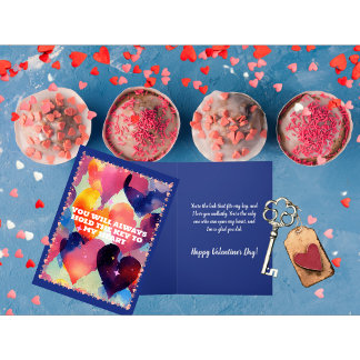 ハートの鍵を持ってるバレンタインデー シーズンカード