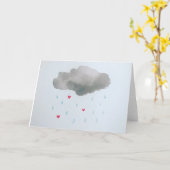 ハートの雨滴 カード (黄色い花)