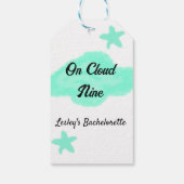 ハートの雲の上でパステルグリーンの雲と星の独身最後の夜 ギフトタグ (裏面)