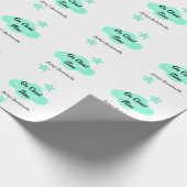 ハートの雲の上でパステルグリーンの雲と星の独身最後の夜 ラッピングペーパー (角)