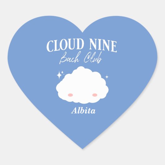 ハートの雲の上にいるようなバチェロレッテパーティー ハートシール (正面)