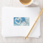 ハートの雲の青い空ロマンチックな愛 ラベル (インサイチュ)